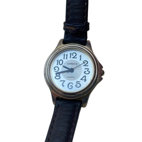 Watch-it Womens Quartz Watch WORKING MLN 3001 Adjustable Leather Band-New Batter - Picture 1 of 7